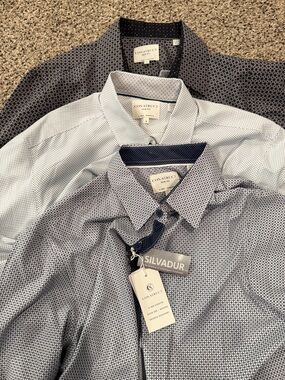 Men’s Micro-Print Dress Shirt - Blue